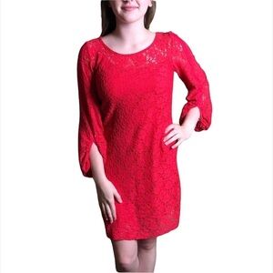 Laundry by Design, Red lace dress,EUC